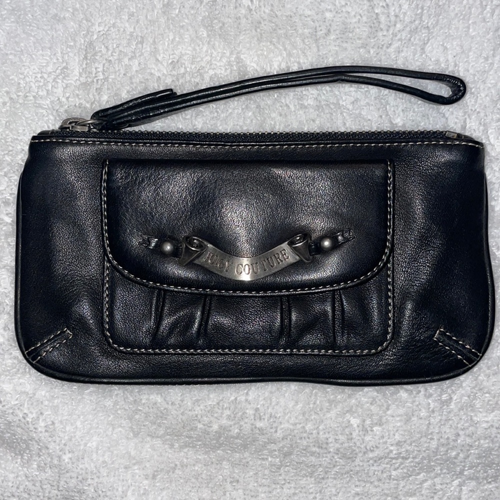 Black Leather Juicy Couture Wristlet